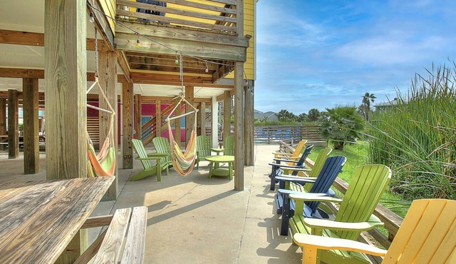 Situated on the stock pond at Ocean Village, adjacent to the neighborhood pool a in Port Aransas